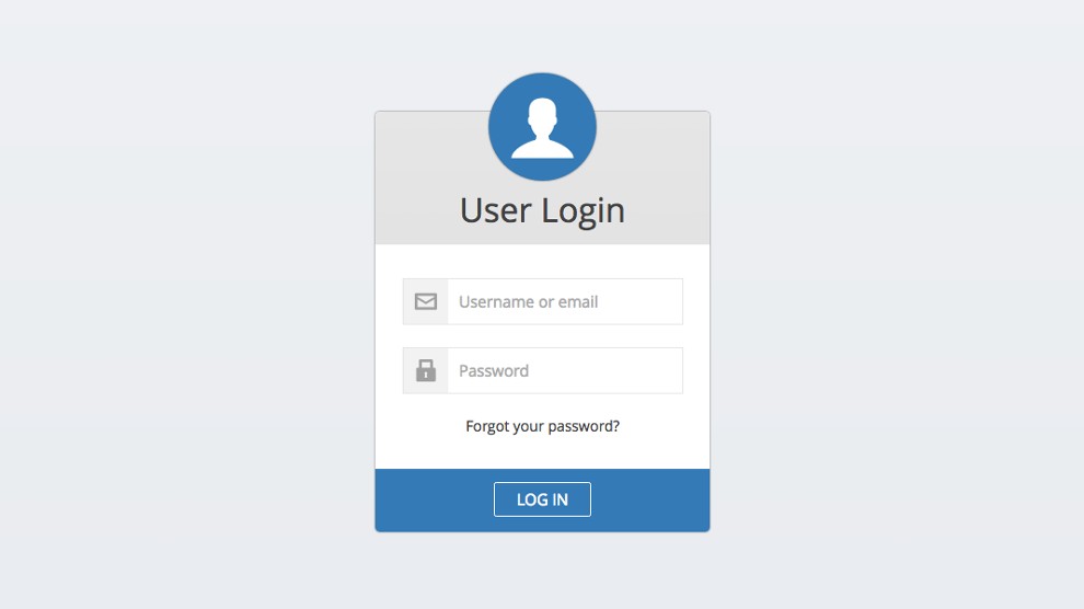 Login page