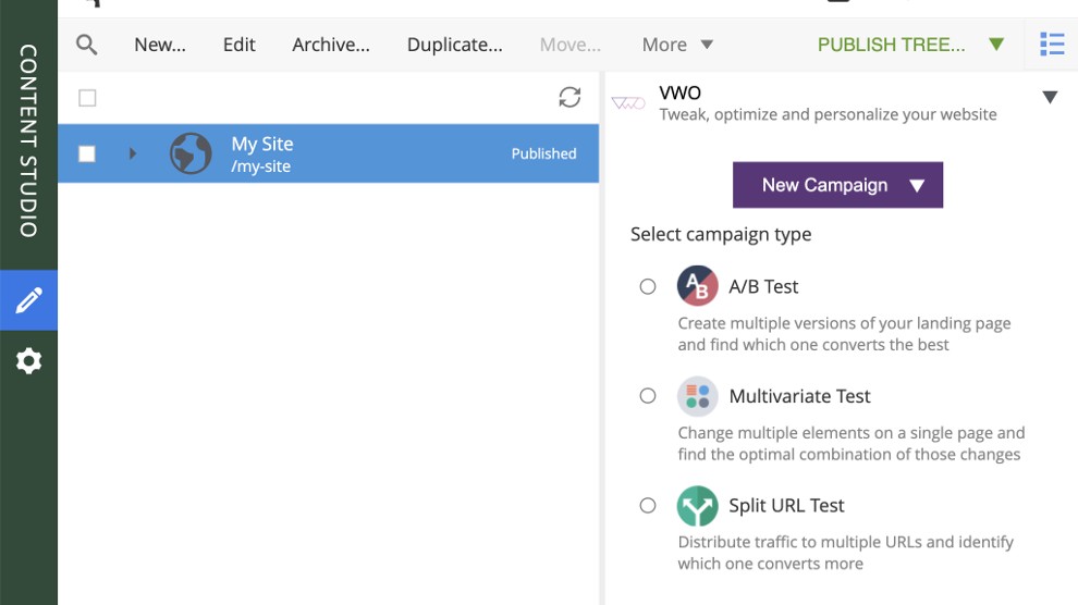 Select new campaign type