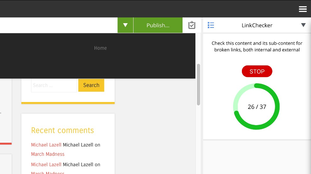 Progress reporting when links are being checked