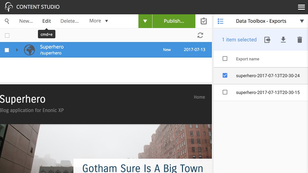 Content studio widget